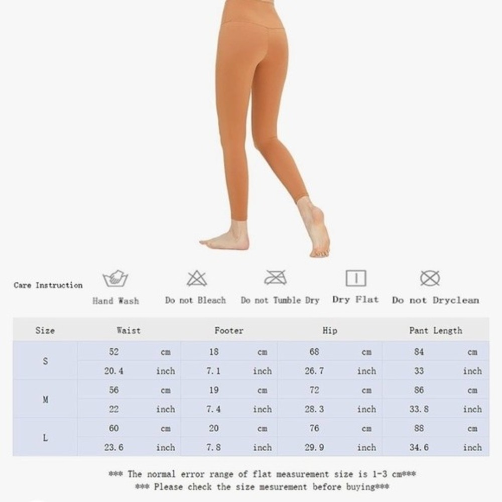 Yoga Pants Womens L Yellow Leggings High Waisted Tummy Control Workout Pants OC4 - Picture 7 of 8